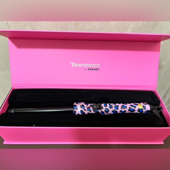 Eva NYC Downtown 19mm Tourmaline Clip-Free Curler in Purple Leopard, never used - Picture 2 of 11